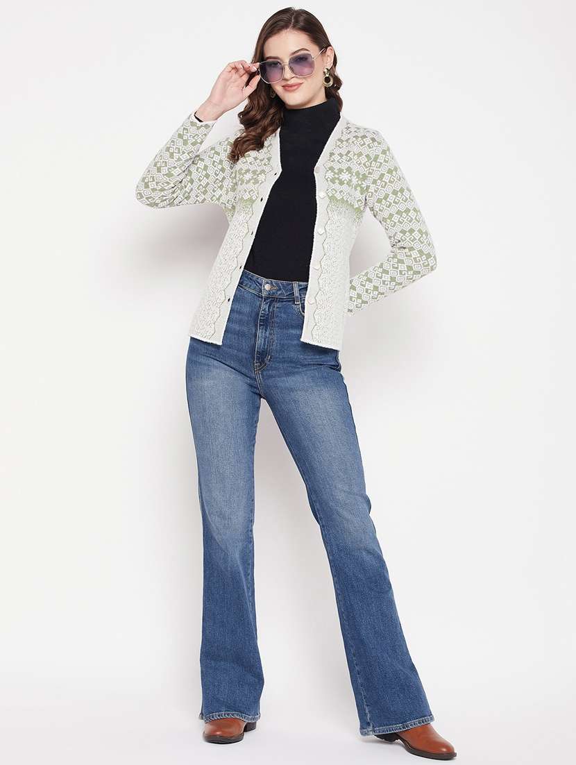 women multi colored wool blend cardigan - 20506886 -  Standard Image - 3