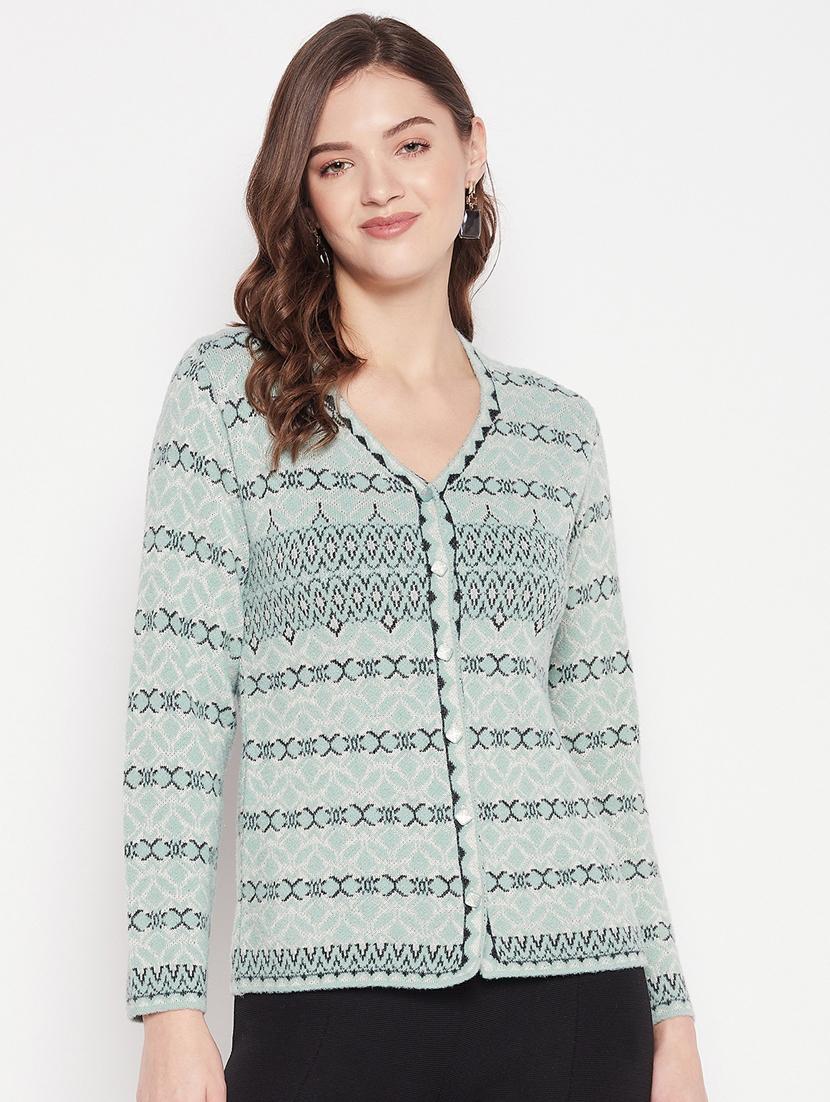 women green wool blend cardigan - 20506889 - Zoom Image - 0