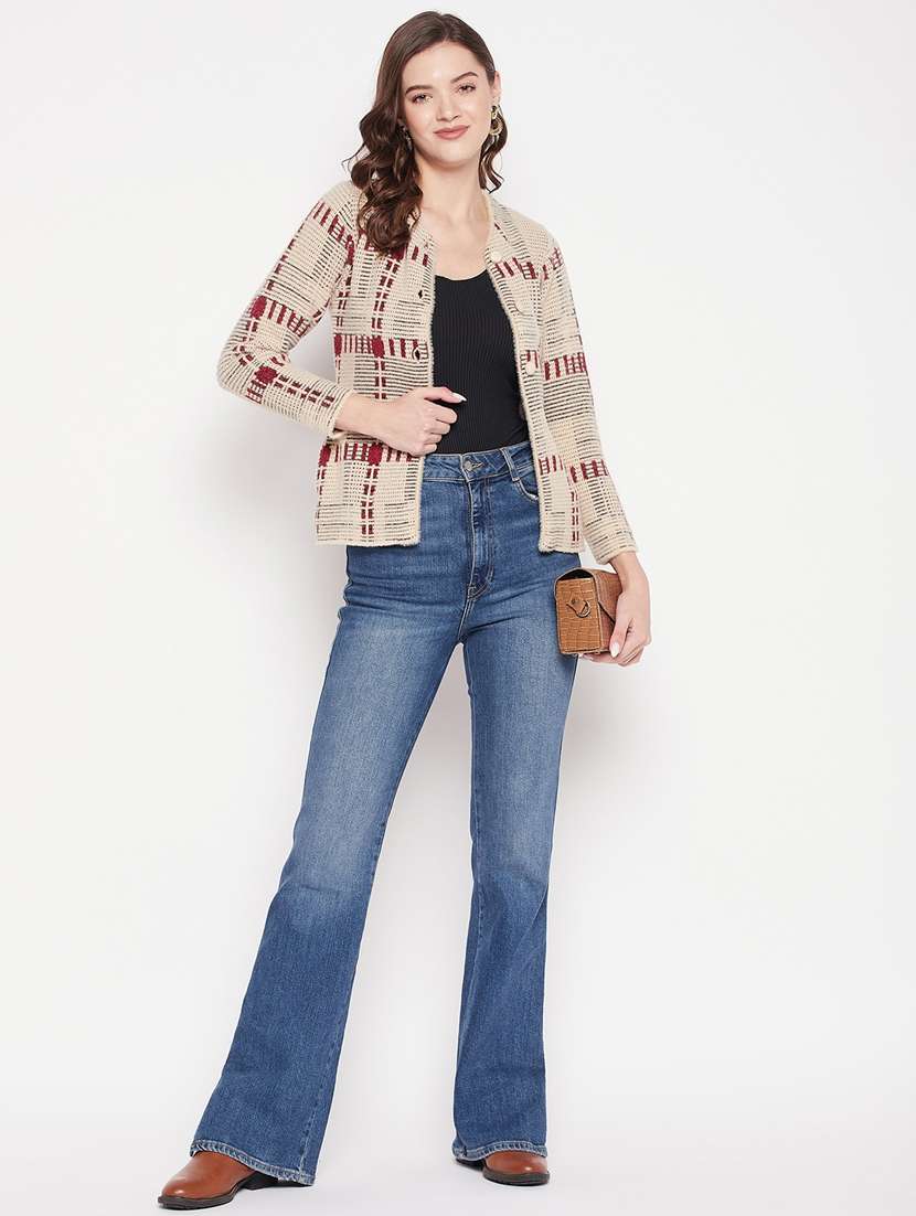 women multi colored wool blend cardigan - 20506900 -  Standard Image - 3