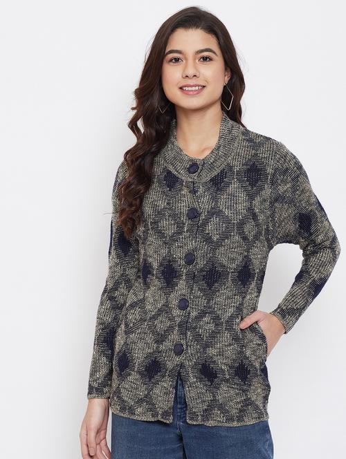 women multi colored wool blend cardigan - 20506904 - Standard Image - 0