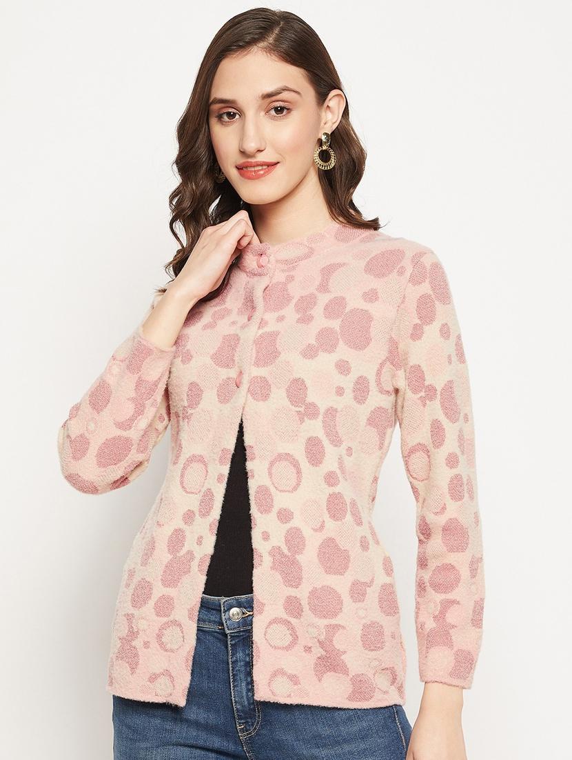 women pink wool blend cardigan - 20506905 - Zoom Image - 0