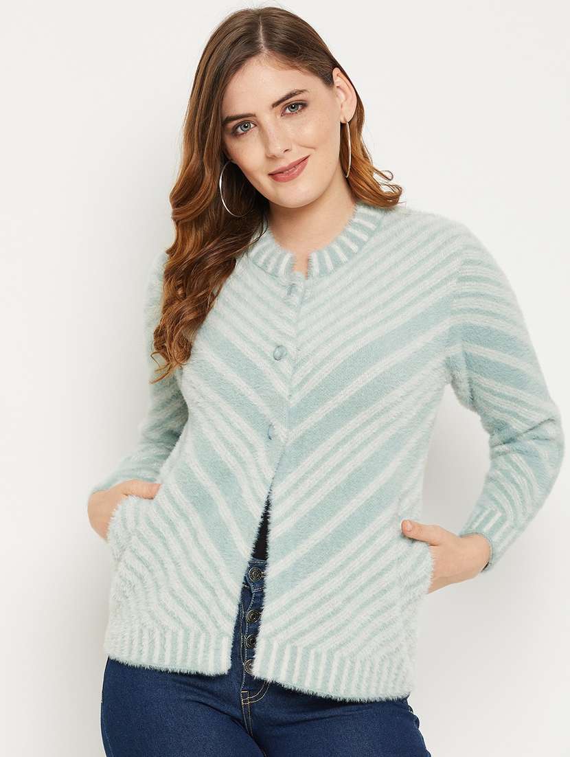women multi colored wool blend cardigan - 20506906 -  Zoom Image - 0