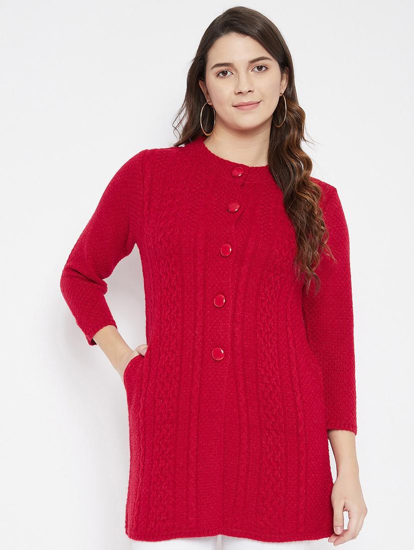 women red wool blend cardigan - 20507042 - Zoom Image - 0