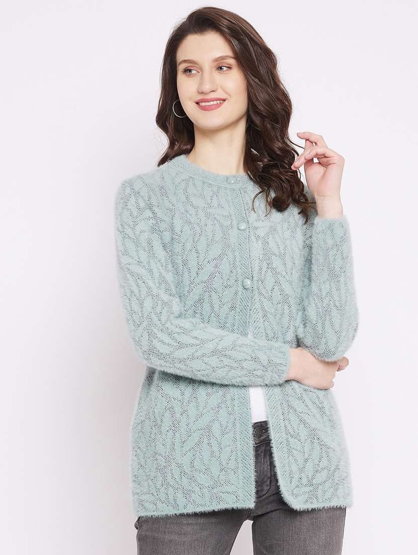 purist blue self designed woolen cardigan - 20507100 - Zoom Image - 0