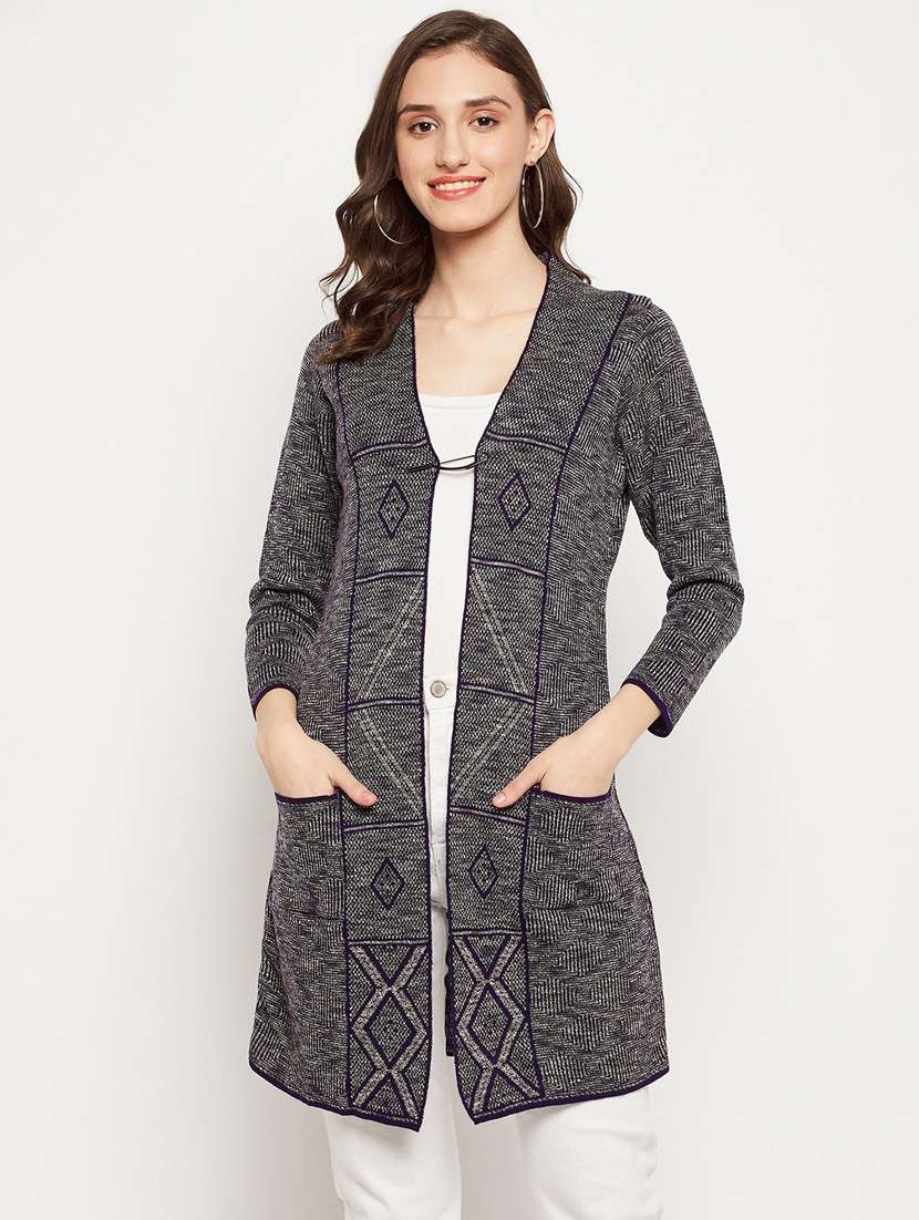 women self design woollen cardigan - 20507187 -  Zoom Image - 0