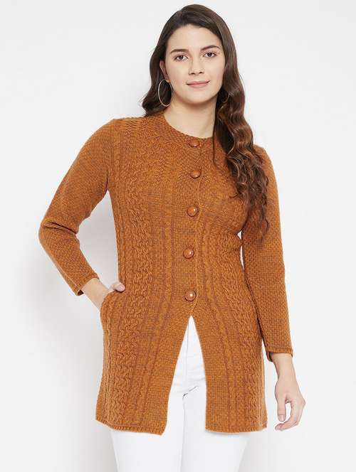women bronze wool blend cardigan - 20507216 - Standard Image - 0