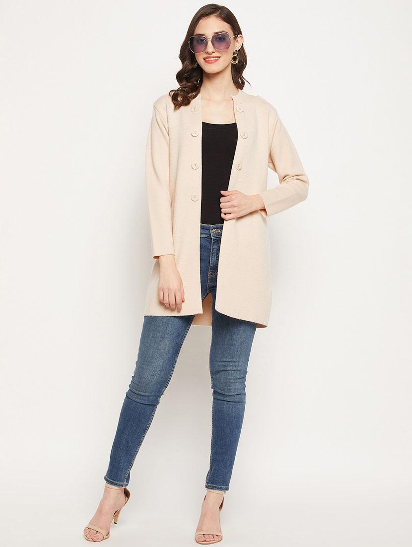 women beige wool blend cardigan - 20507227 - Standard Image - 3