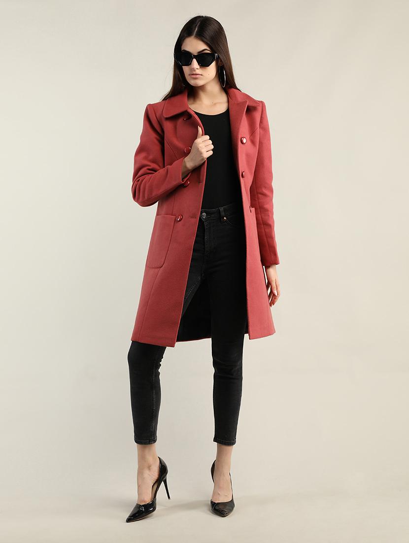 women red tweed pea coat - 20507806 - Standard Image - 3