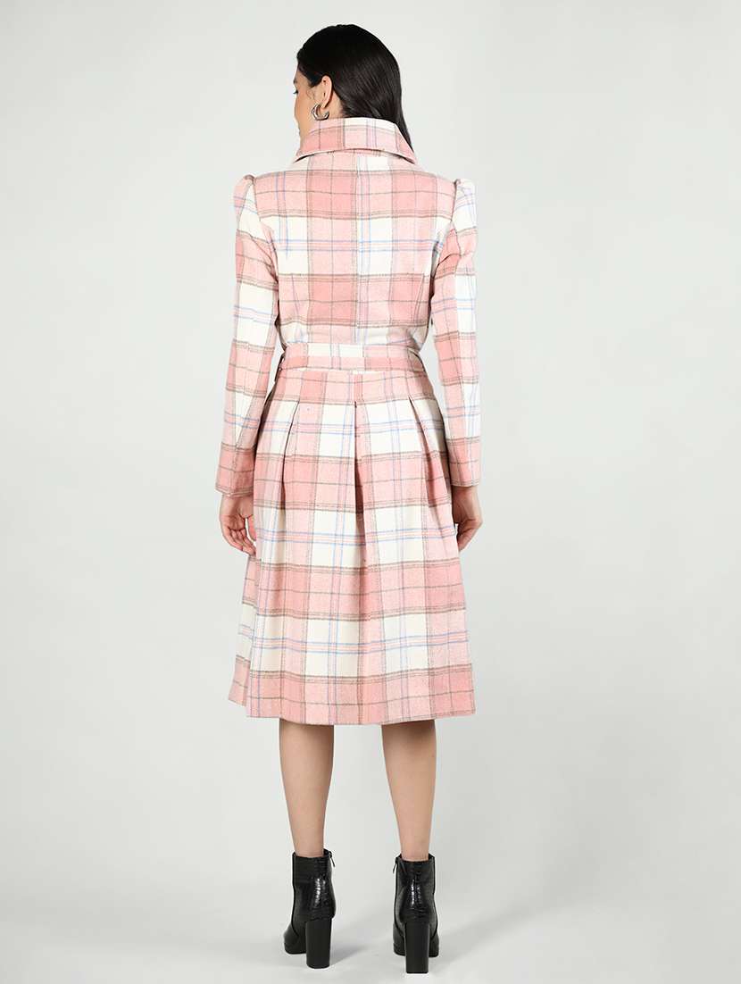 women pink shirt collar full sleeves coat - 20507872 - Standard Image - 3