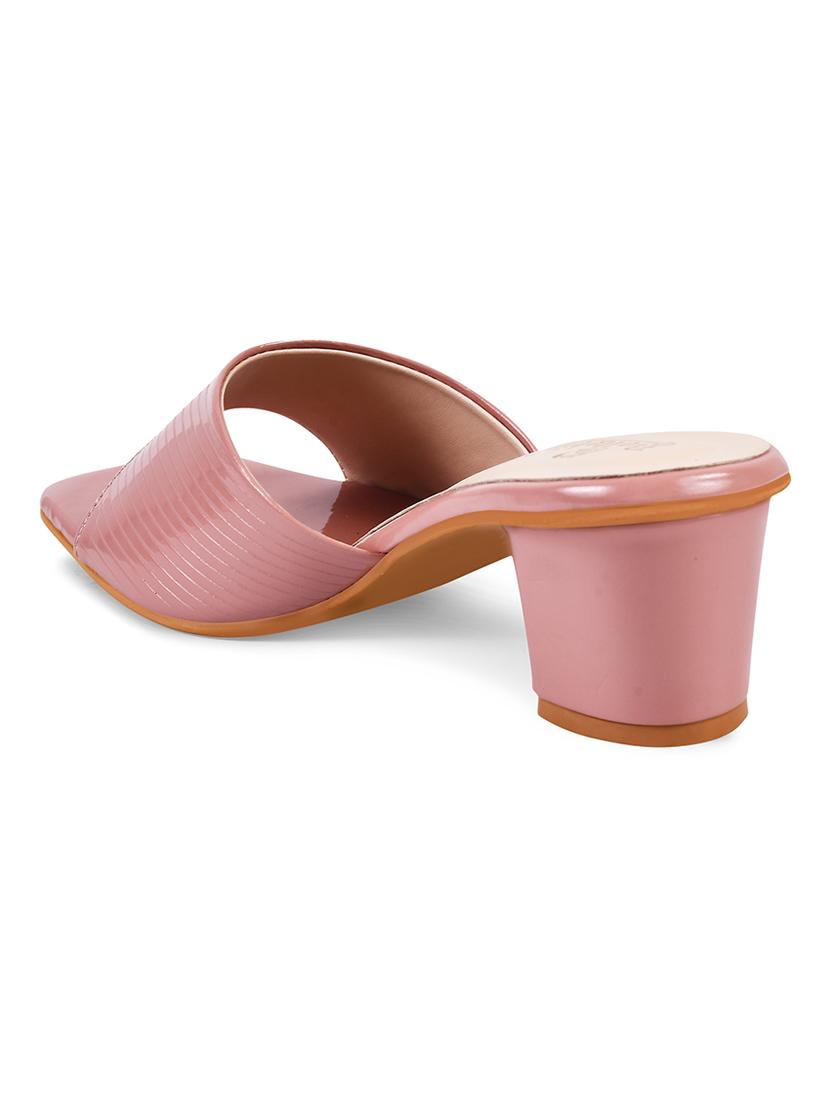 women pink slip on heel sandal - 20508376 - Standard Image - 3