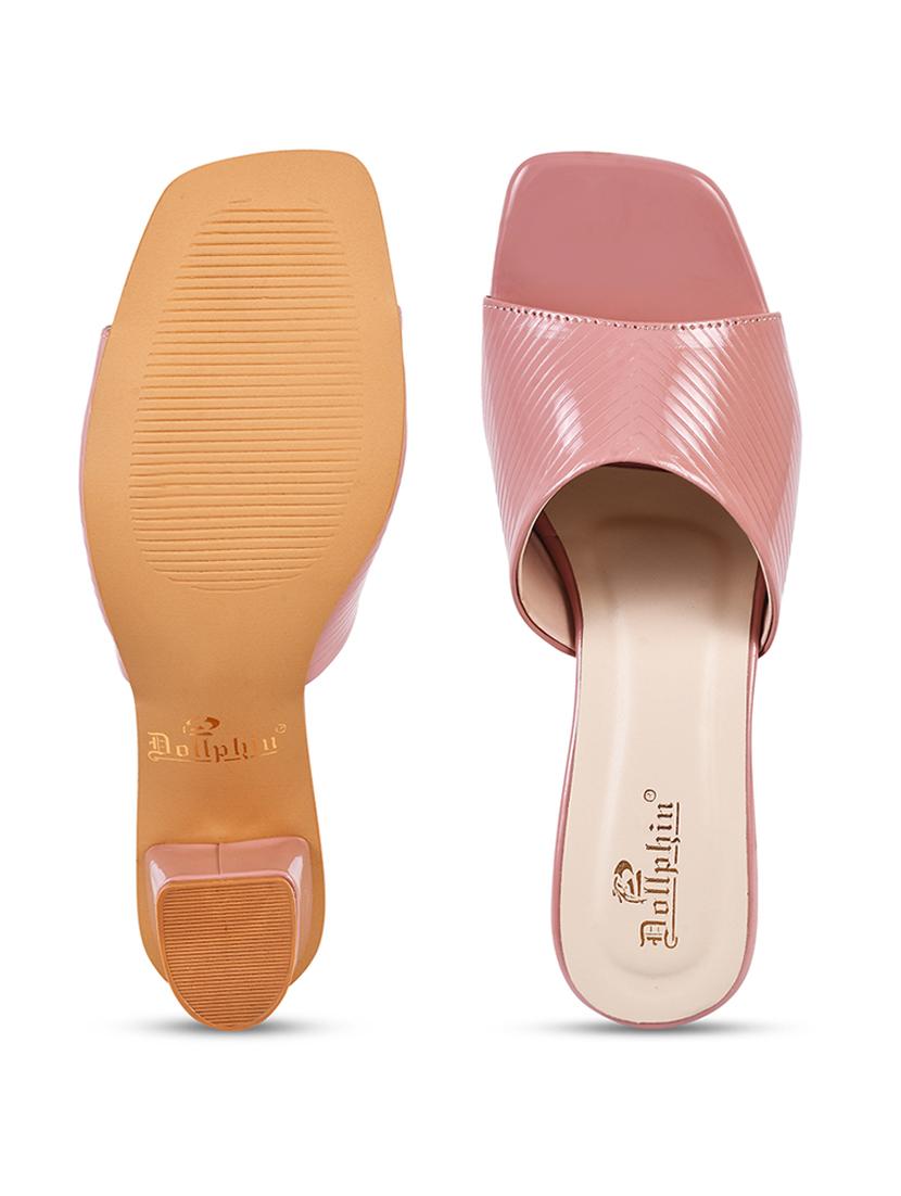 women pink slip on heel sandal - 20508376 - Standard Image - 5