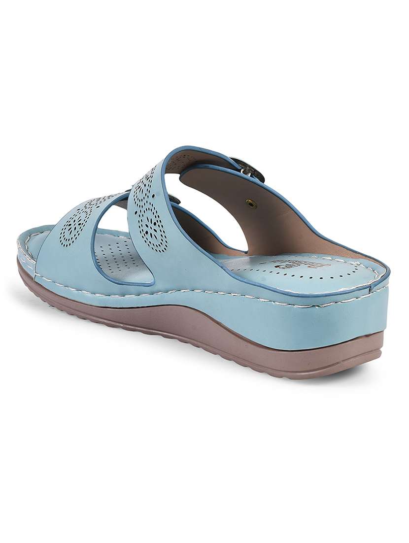 women light blue slip on sandal - 20508383 -  Standard Image - 3