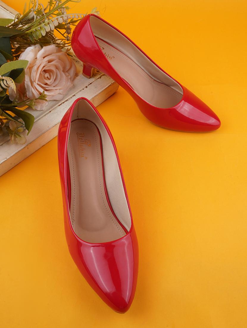 women red slip on kitten heel pump - 20508394 -  Zoom Image - 0