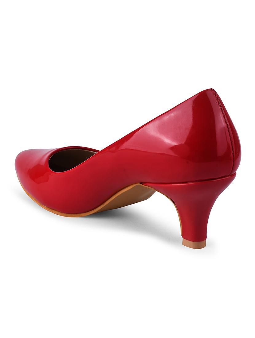 women red slip on kitten heel pump - 20508394 - Standard Image - 3