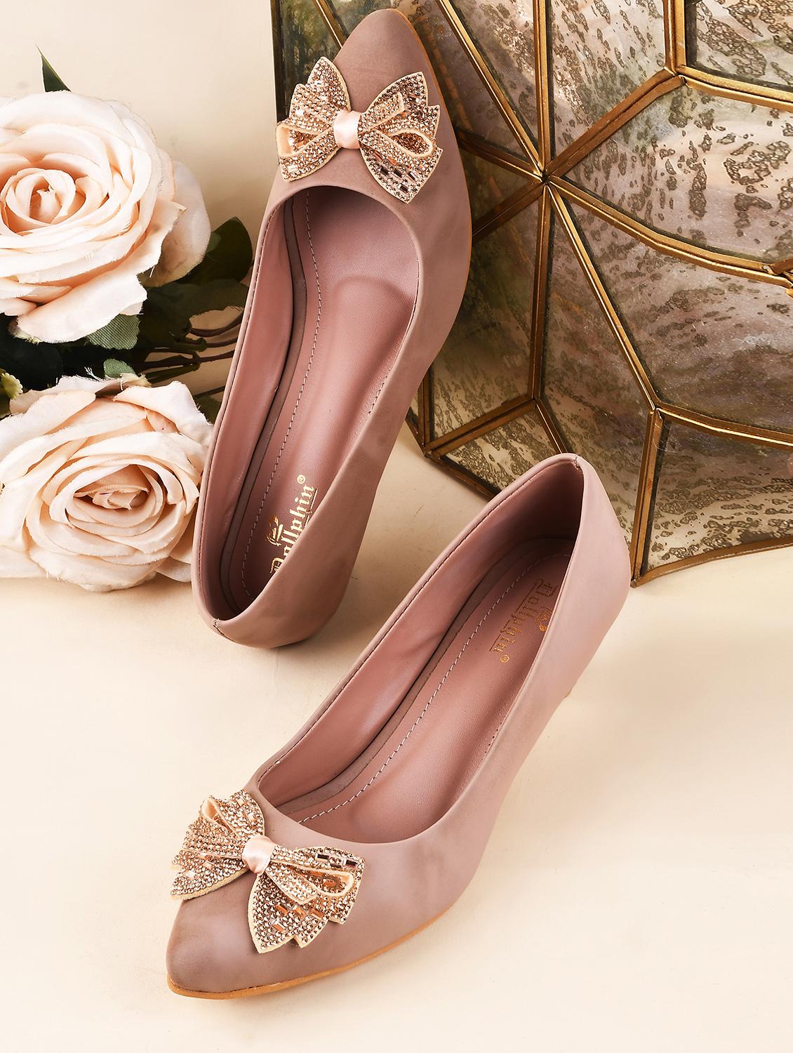 women pink embellished kitten heel pumps - 20508403 - Zoom Image - 0