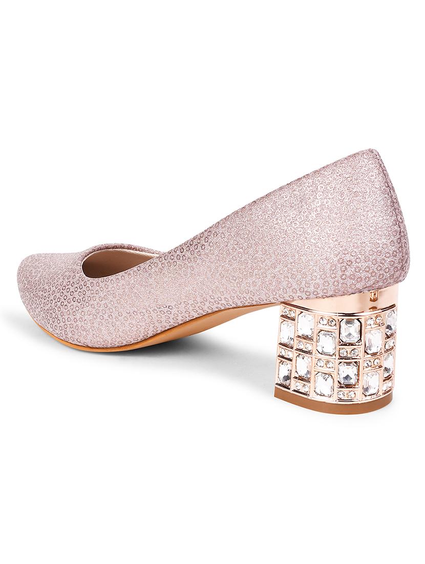 women pink embellished slip on pumps - 20508410 - Standard Image - 3
