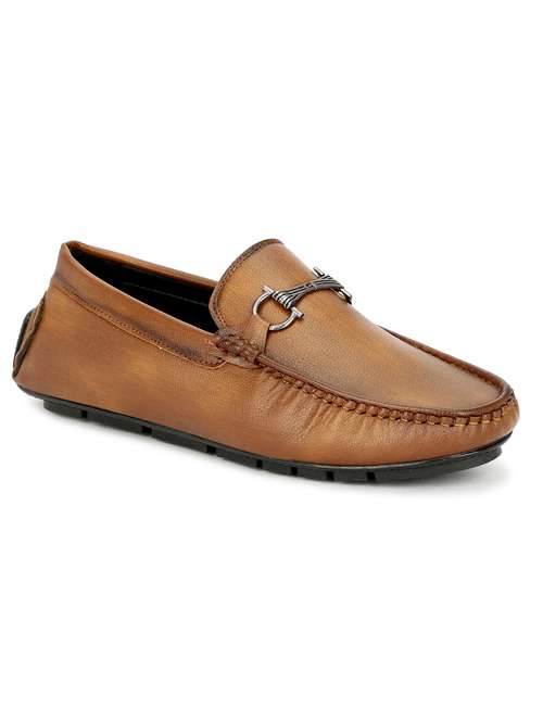 men solid tan slip on moccasin - 20508745 -  Standard Image - 0