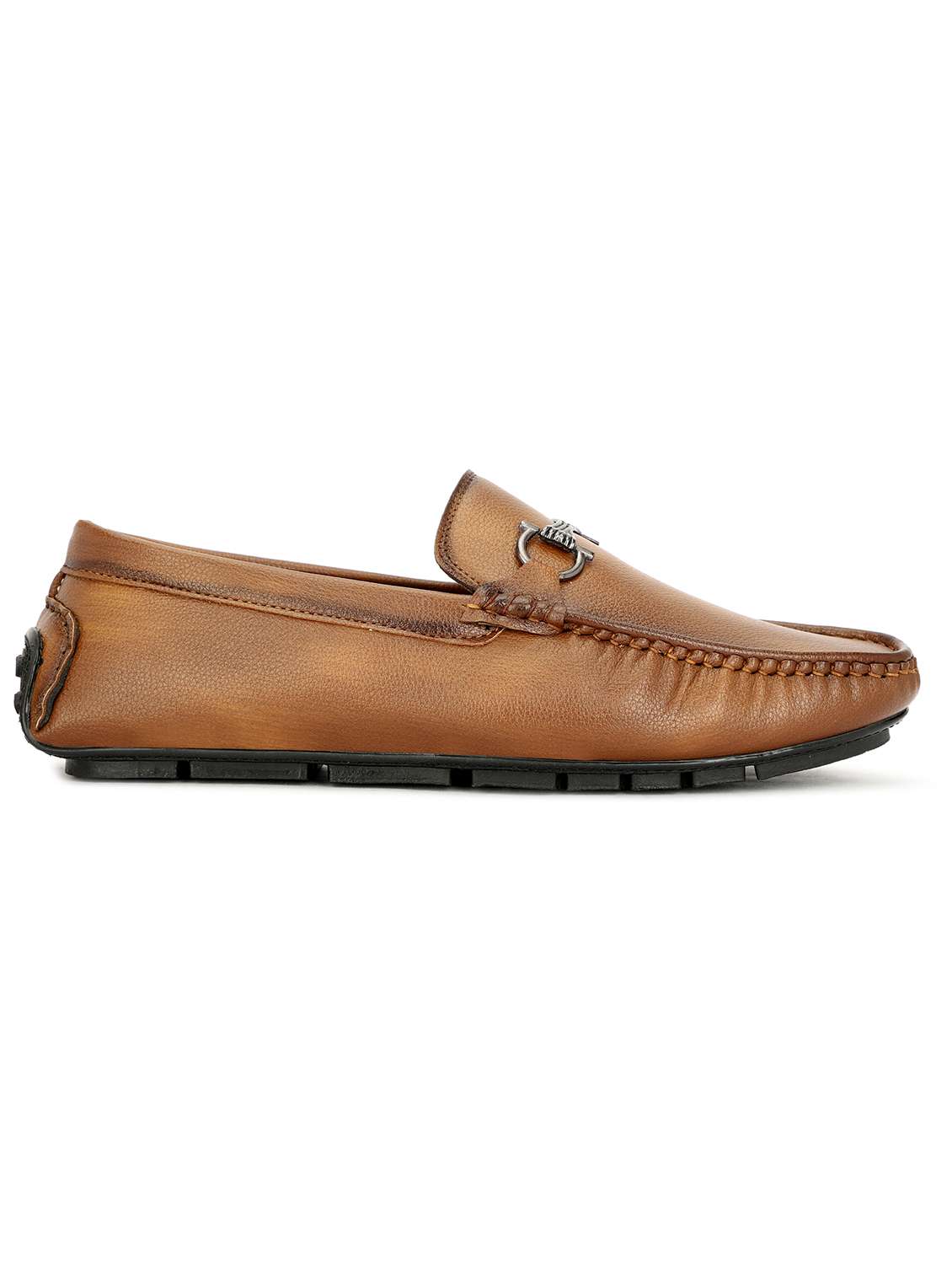 men solid tan slip on moccasin - 20508745 -  Standard Image - 3