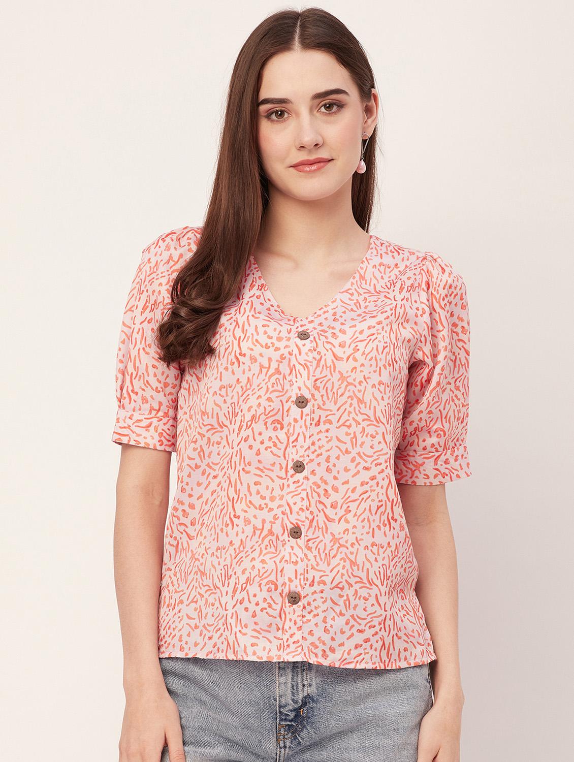 women peach polyester regular top - 20508837 - Zoom Image - 0