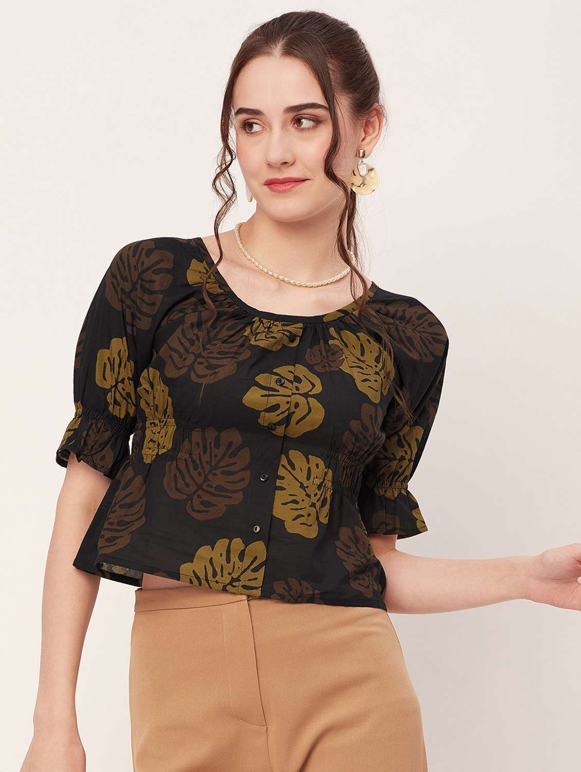women tropical printed crop top - 20508851 - Zoom Image - 0