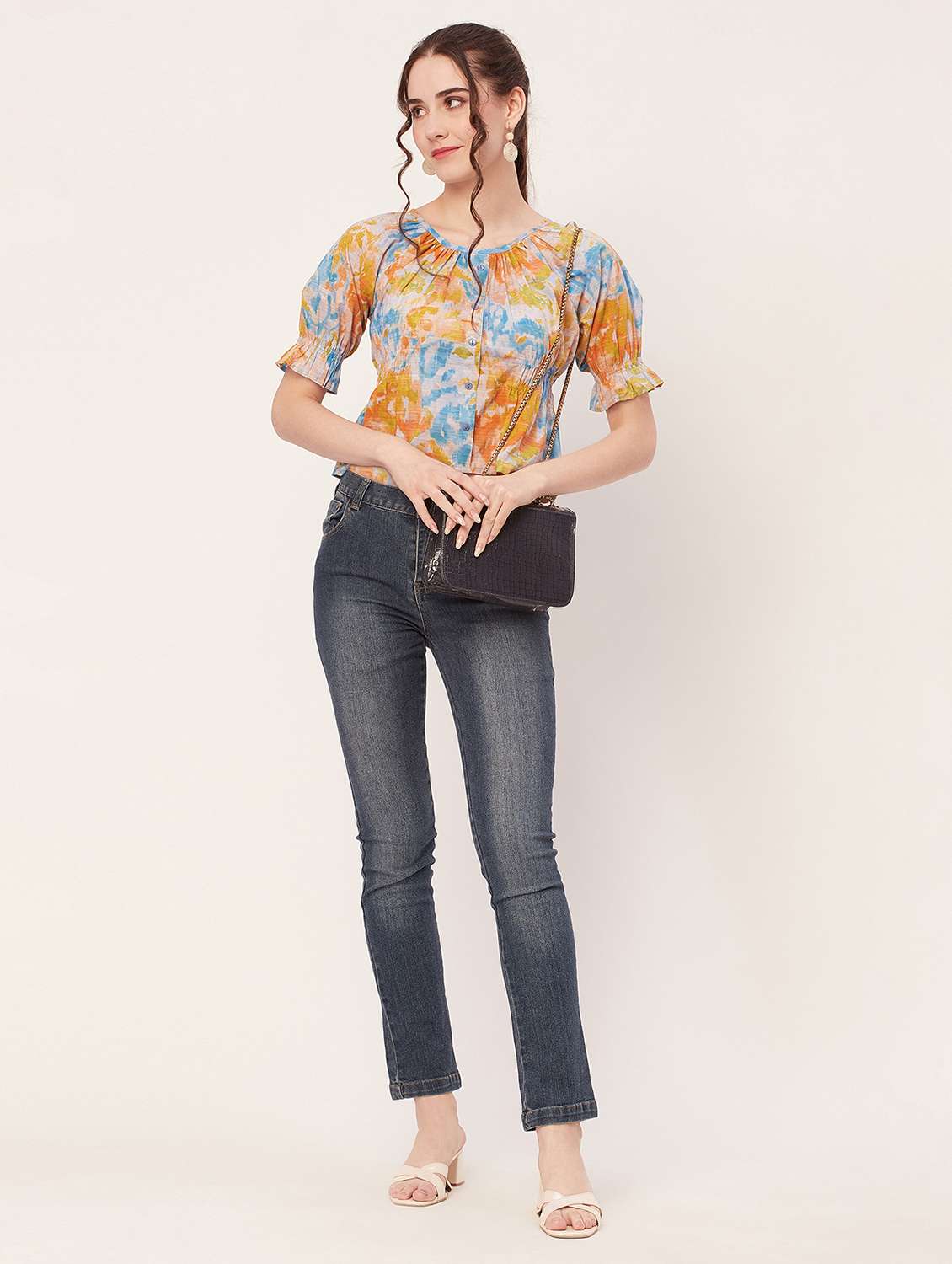 women multi coloured printed crop top - 20508853 - Standard Image - 3