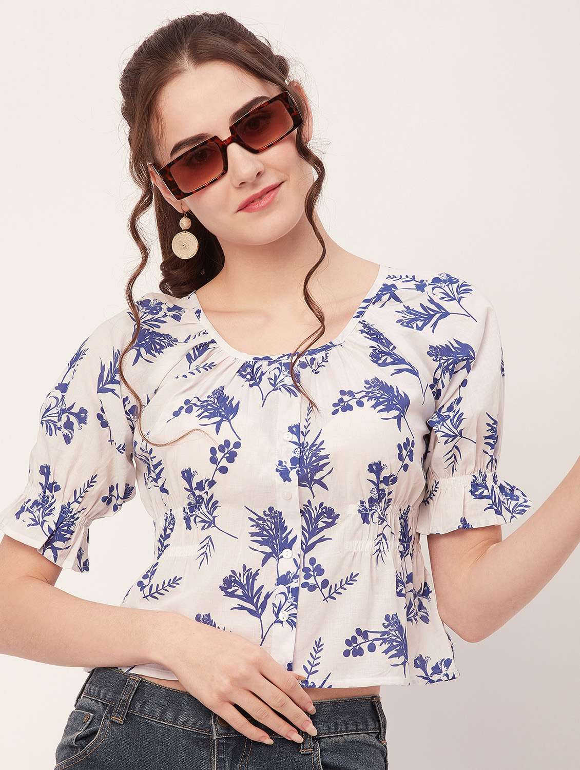 women floral printed cop top - 20508855 - Zoom Image - 0