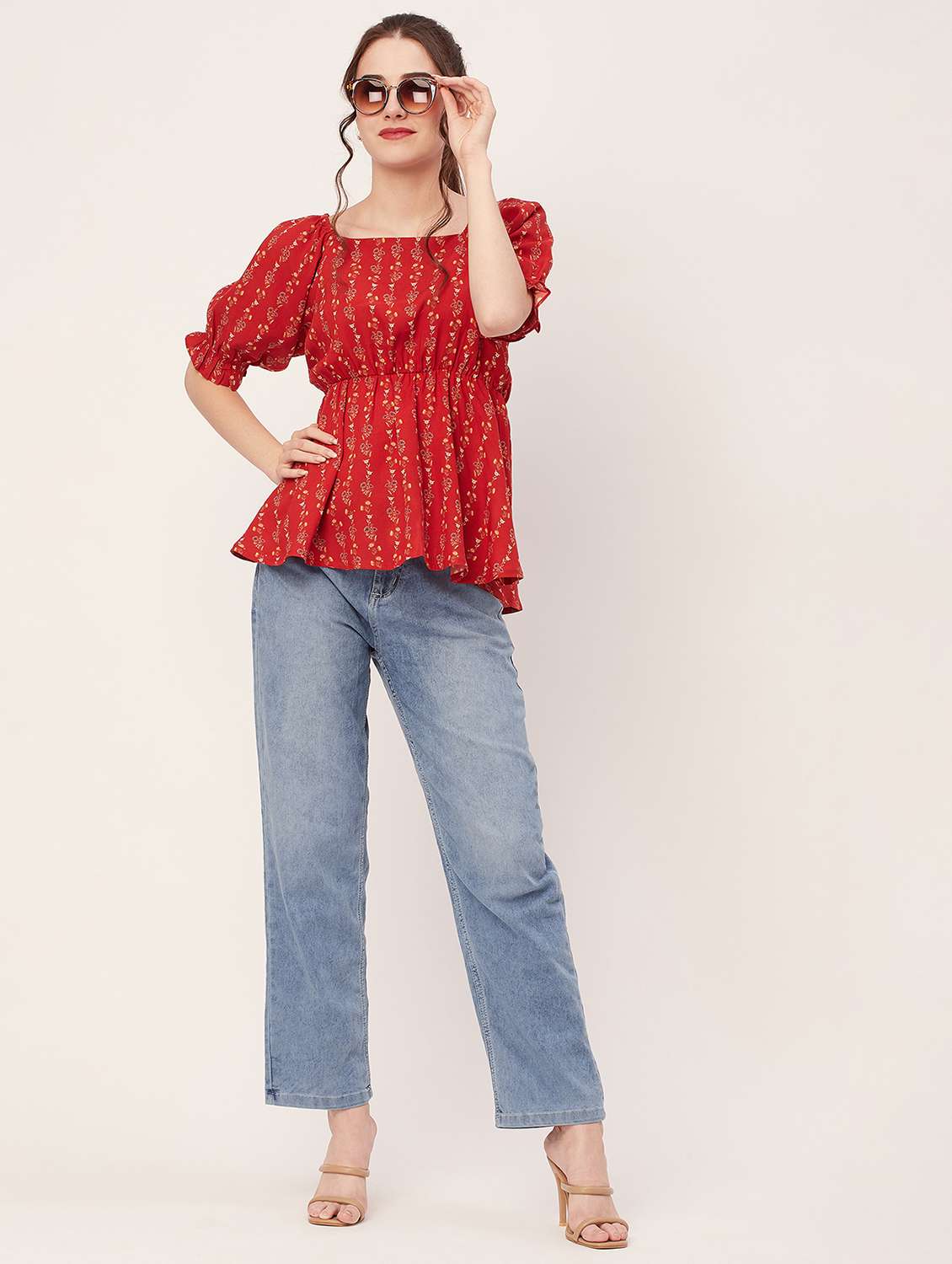 women printed peplum top - 20508869 -  Standard Image - 3