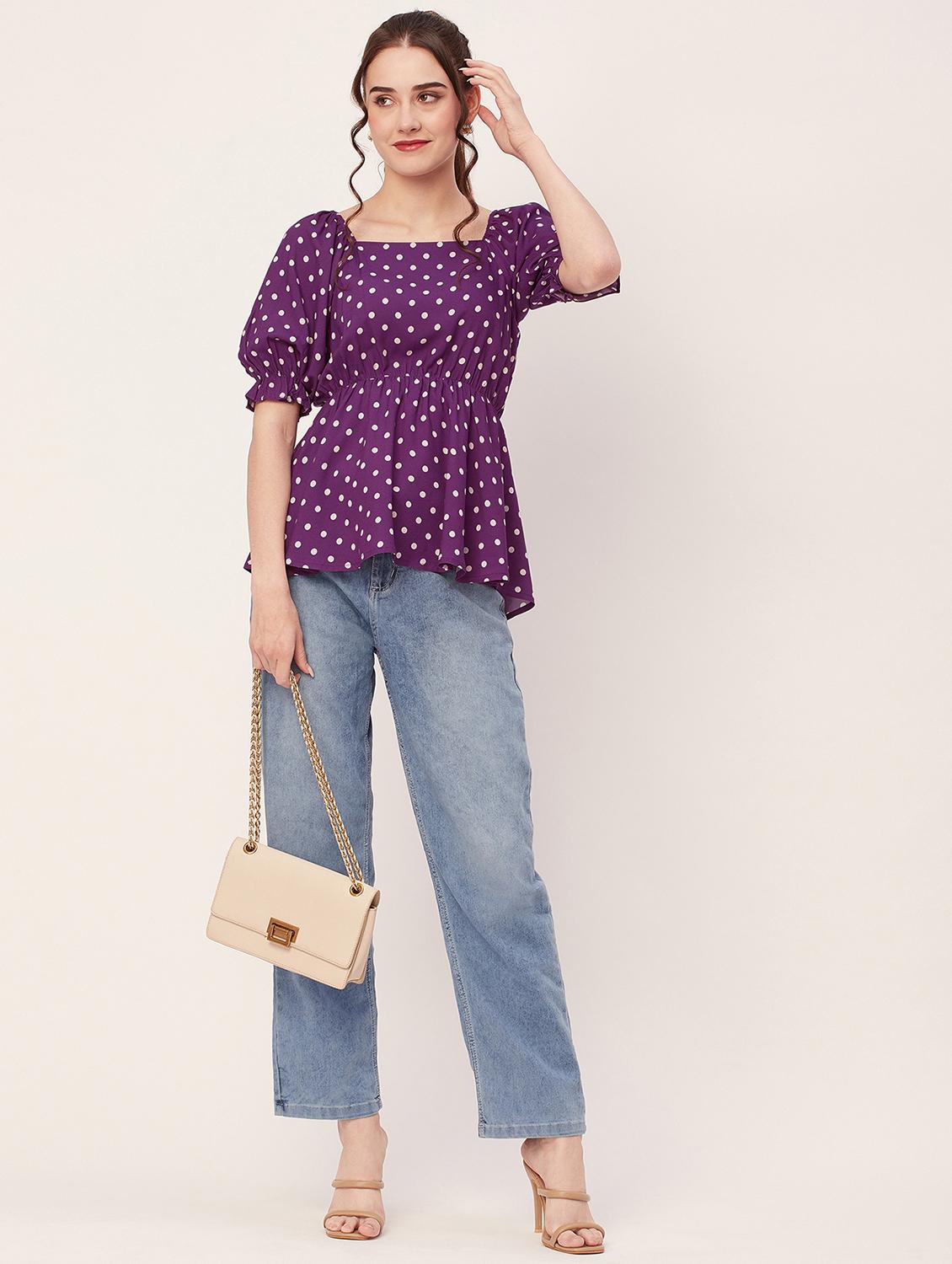 women printed peplum top - 20508871 - Standard Image - 3