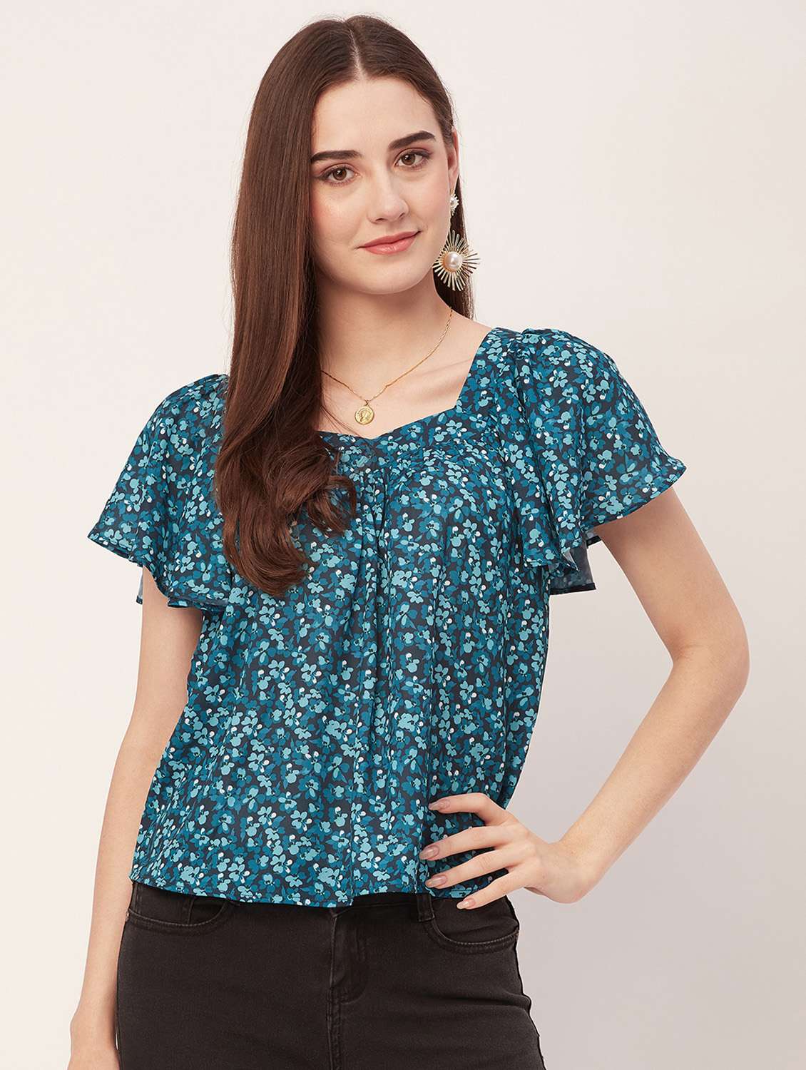 women printed regular top