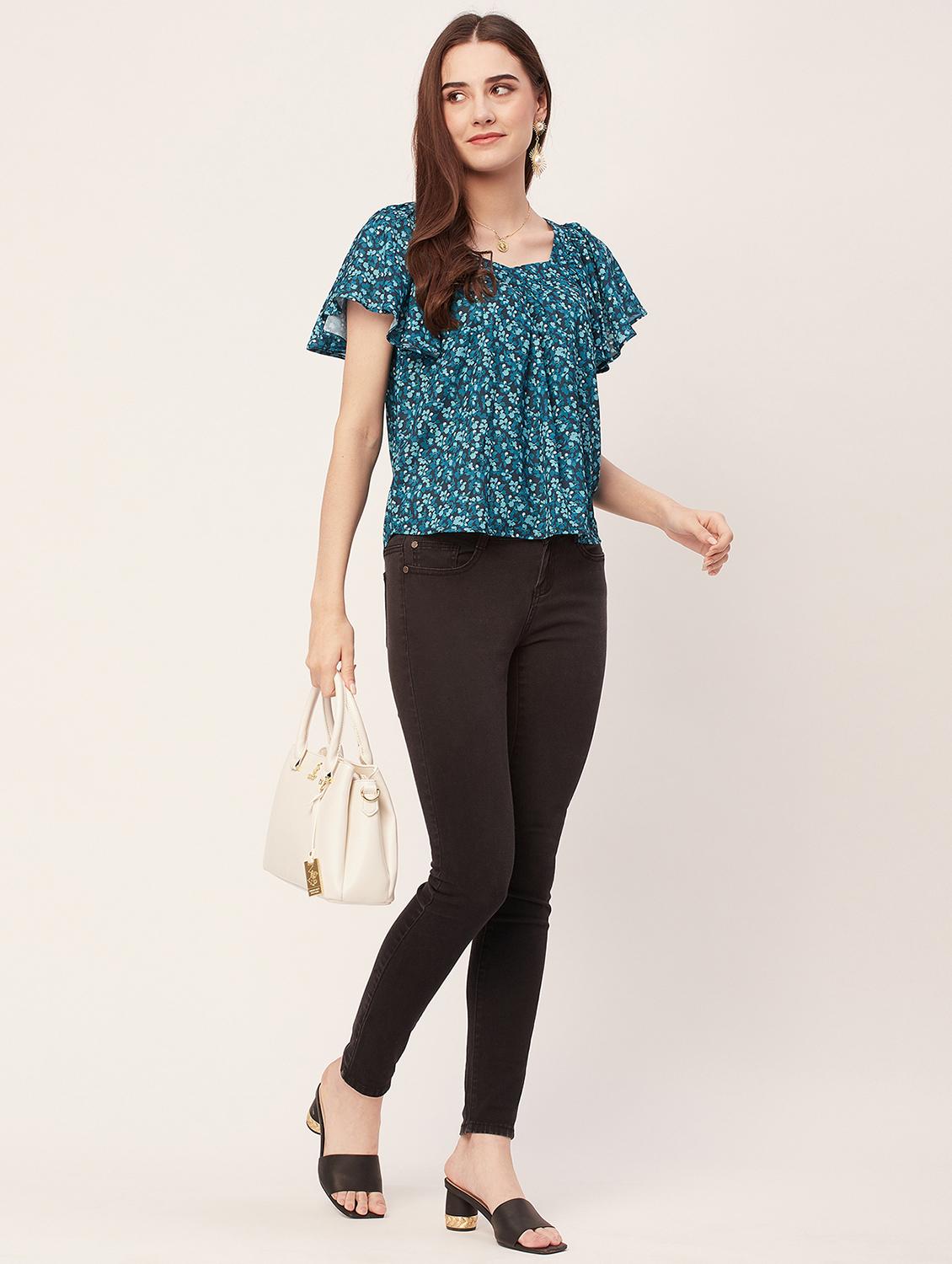 women printed regular top - 20508879 - Standard Image - 3