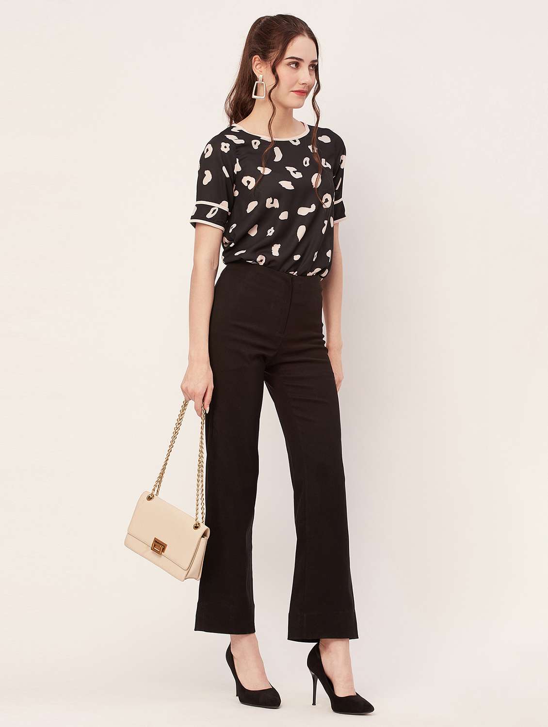 women black printed regular top - 20508886 - Standard Image - 3