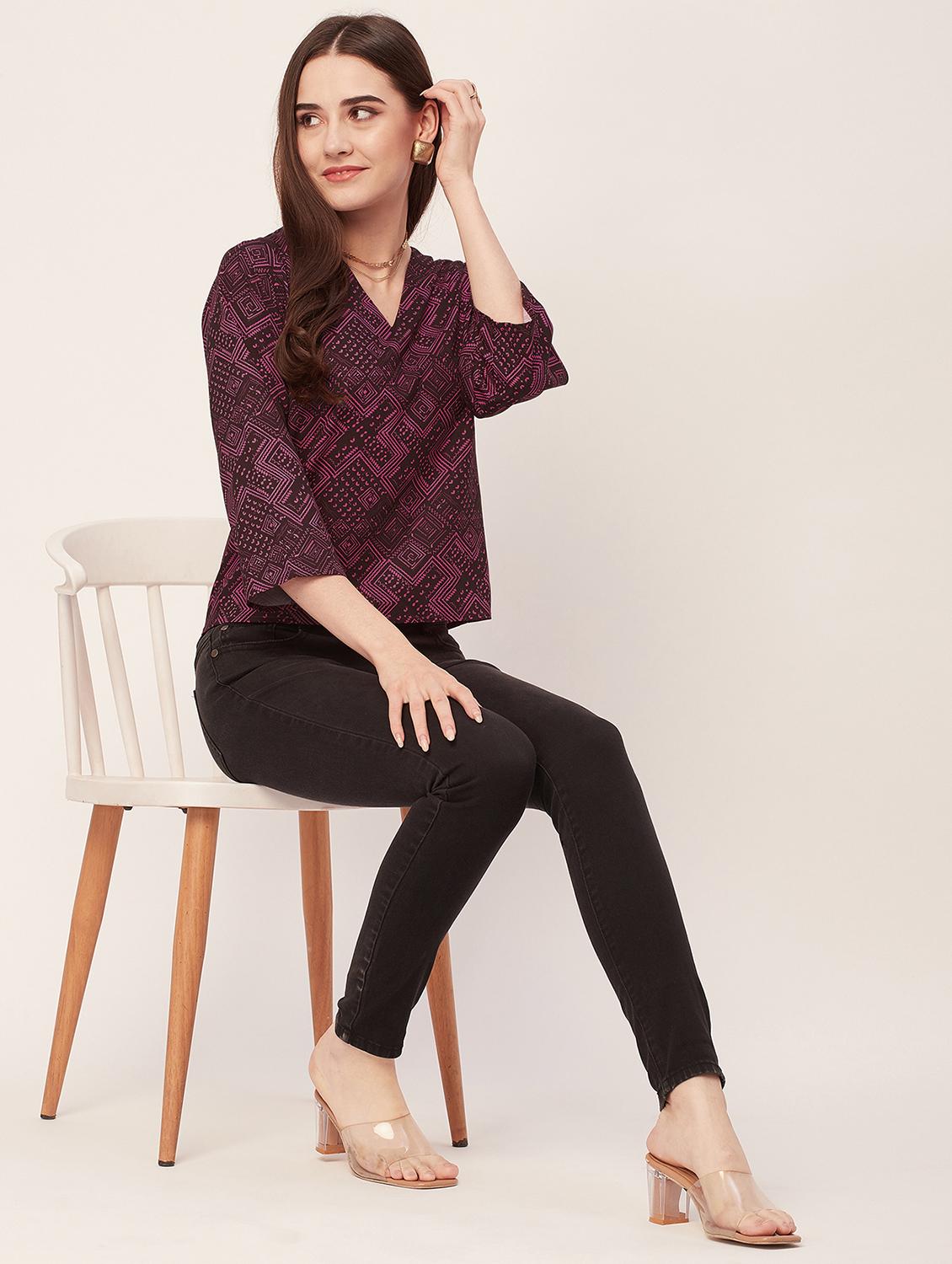 women printed regular top - 20508909 - Standard Image - 3