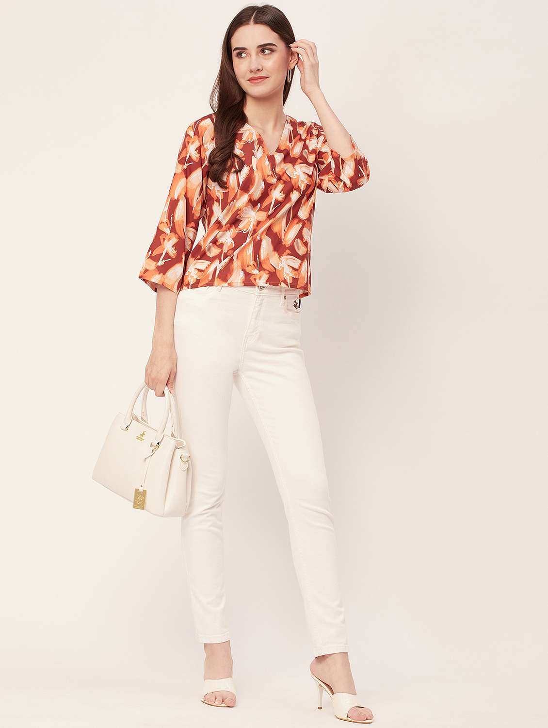 women printed flared sleeves regular top - 20508914 - Standard Image - 3