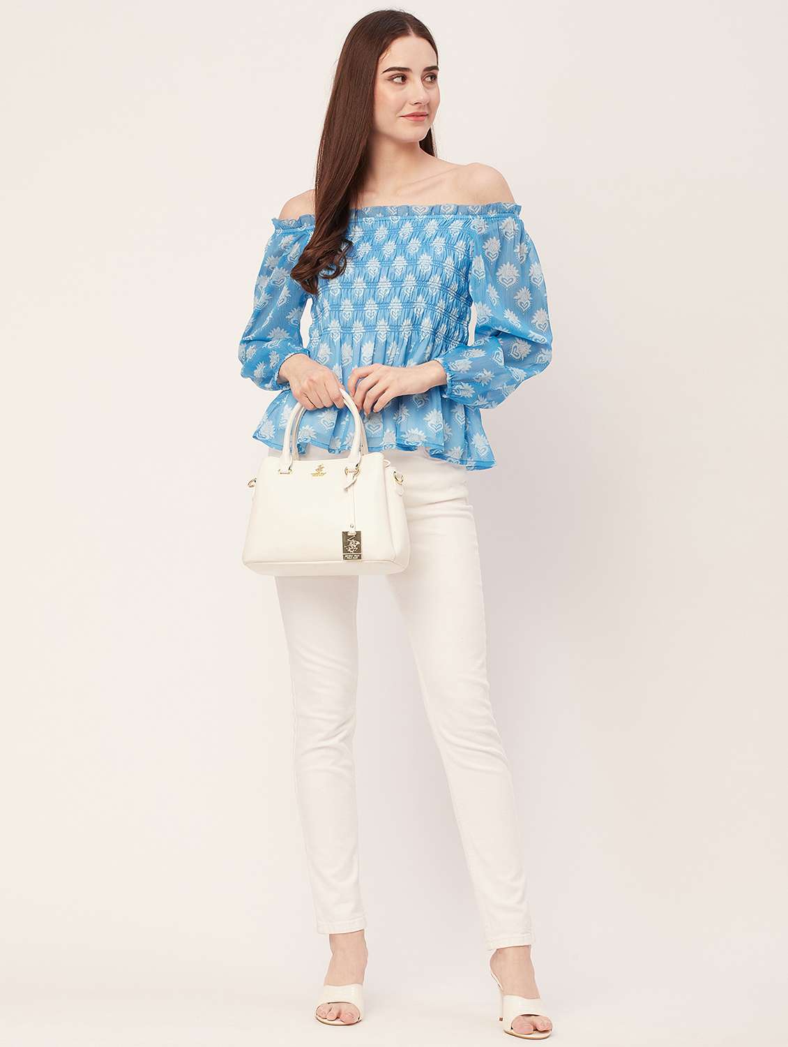 women ethnic motifs printed smocked regular top - 20508915 -  Standard Image - 3