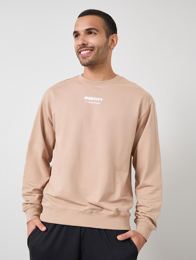men beige cotton regular sweatshirt - 20509354 - Zoom Image - 0