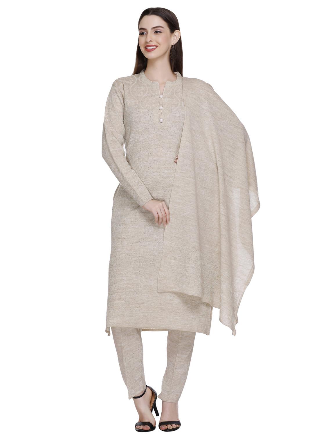 women self design wool suit set with dupatta - 20509509 - Zoom Image - 0