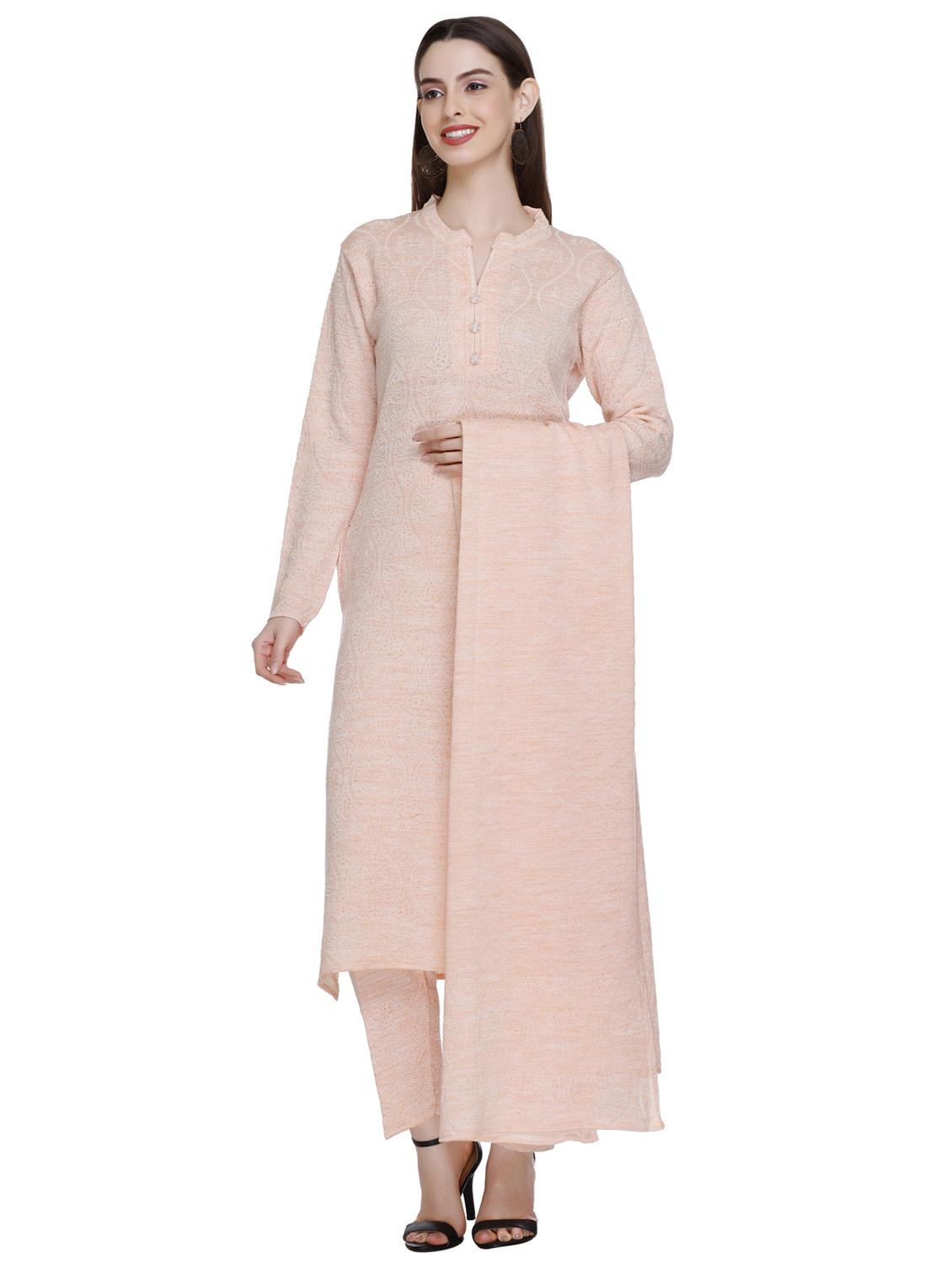 women self design wool suit set with dupatta - 20509510 - Standard Image - 3