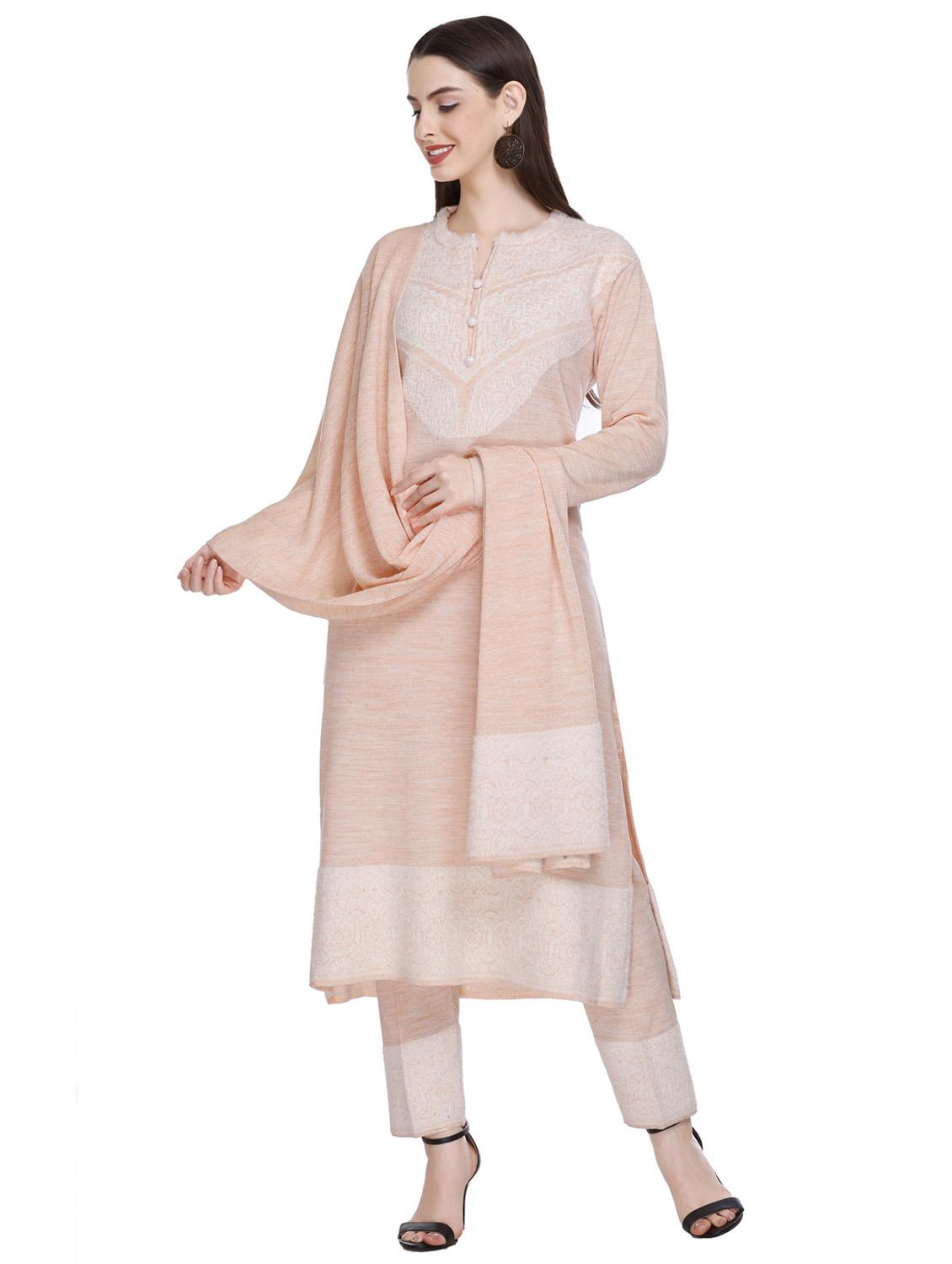 women self design wool suit set with dupatta - 20509512 - Zoom Image - 0