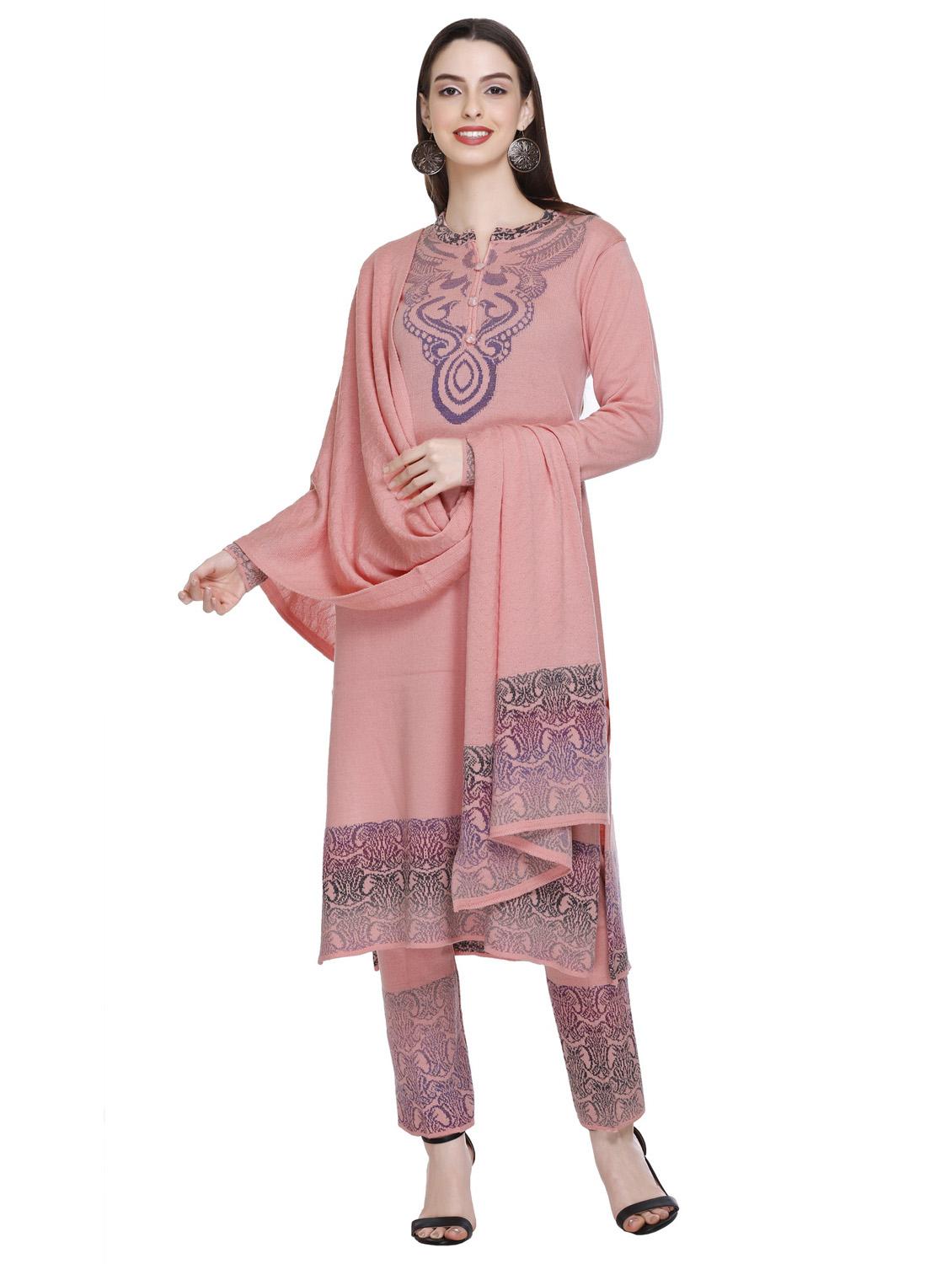 women self design wool suit set with dupatta - 20509513 - Zoom Image - 0