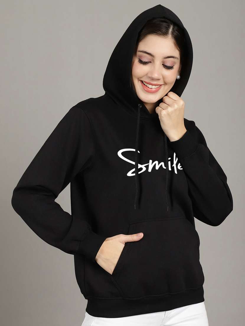 women black fleece hoodie - 20509549 -  Standard Image - 3