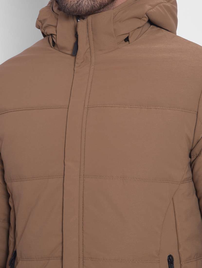 men solid hooded puffer jacket - 20509614 - Standard Image - 5