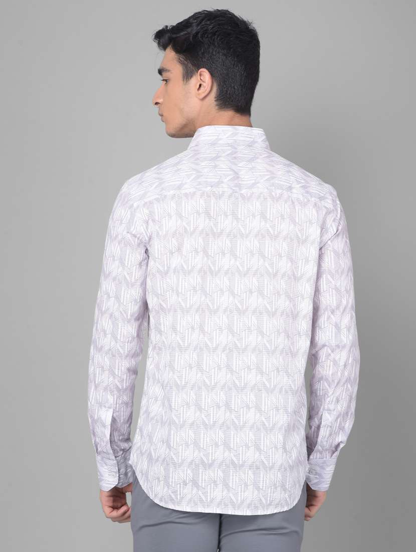 grey geometric printed casual shirt - 20509667 - Standard Image - 3