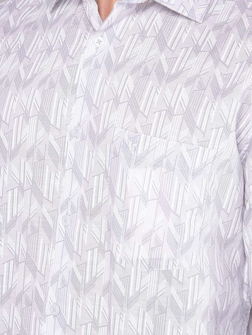 grey geometric printed casual shirt - 20509667 - Standard Image - 5