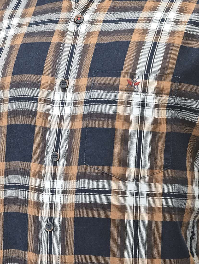 Men Checkered Multi Colored Cotton Casual Shirt - 20509709 -  Standard Image - 5