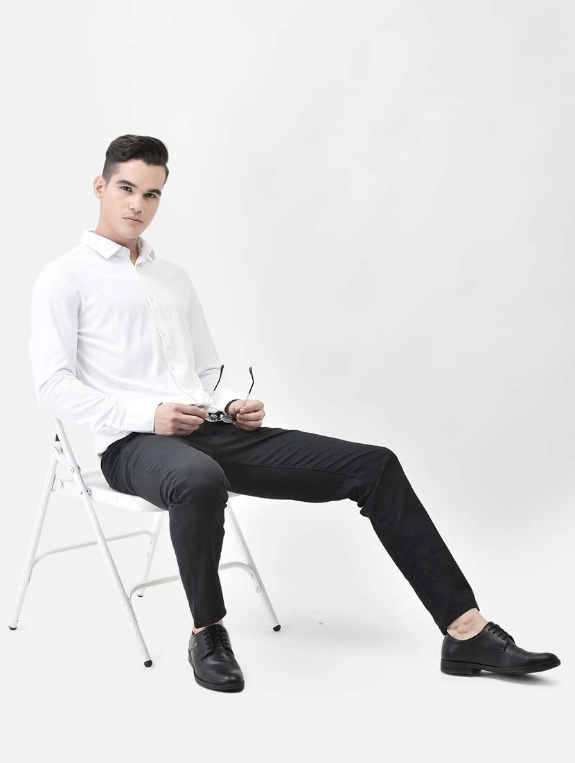 men solid white polyester slim fit casual shirt - 20509758 -  Standard Image - 5