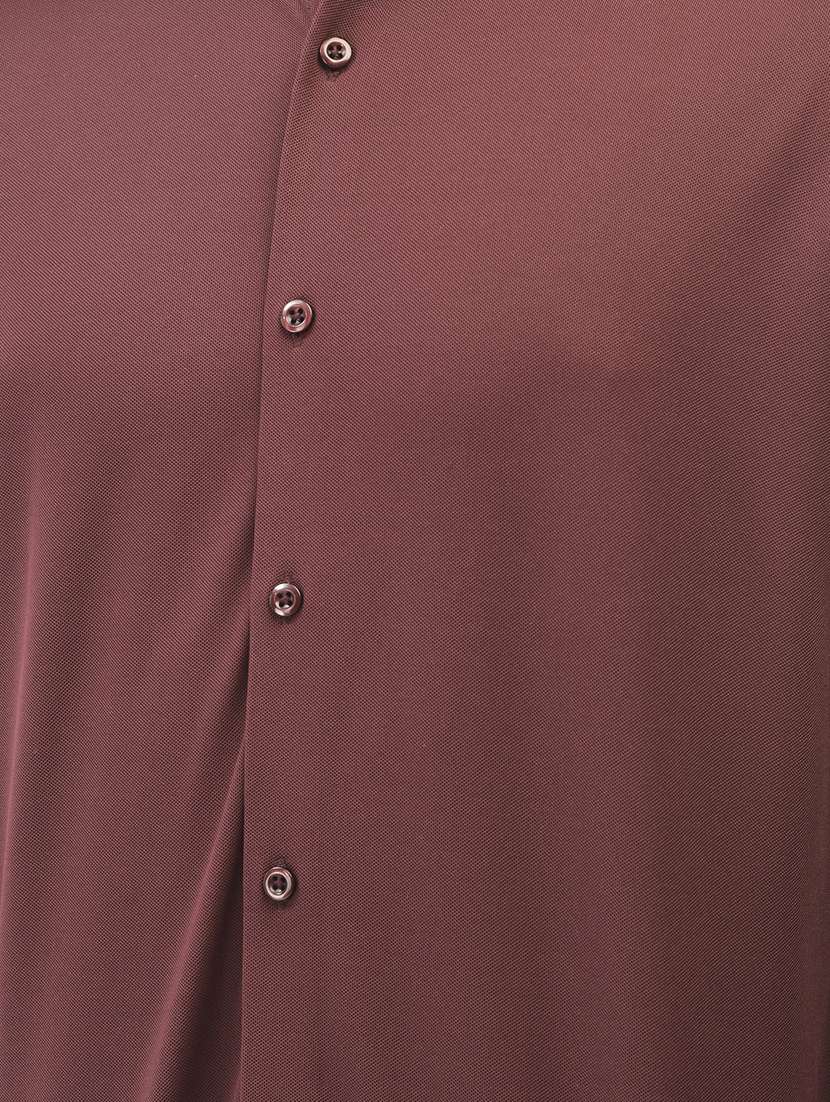 men solid maroon polyester slim fit casual shirt - 20509759 -  Standard Image - 5