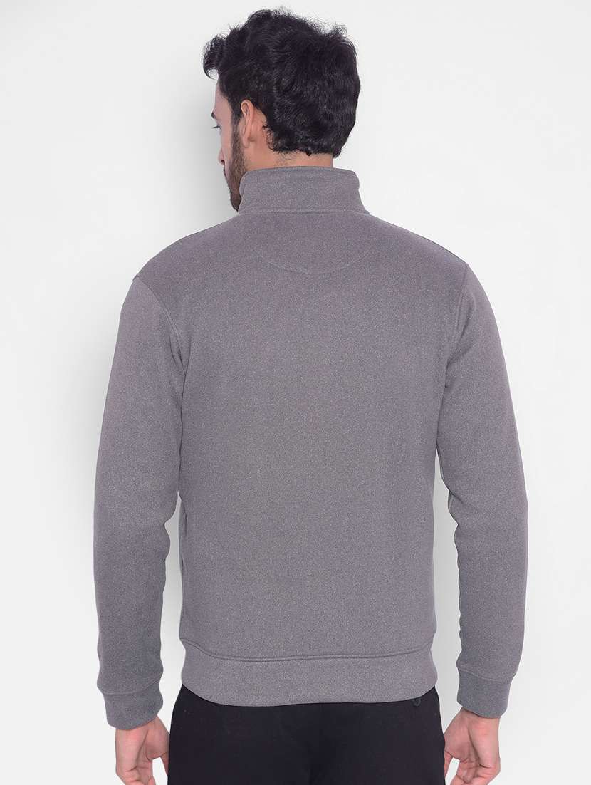 men solid mock collar zipper sweatshirt - 20509776 - Standard Image - 3