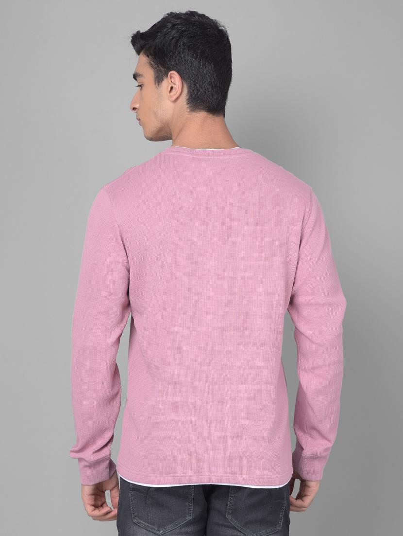 men mauve solid regular pullover - 20509811 - Standard Image - 3