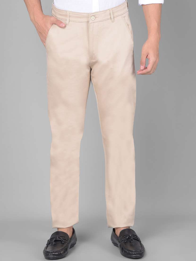beige cotton chinos casual trousers