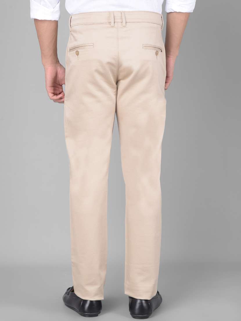 beige cotton chinos casual trousers - 20509836 -  Standard Image - 3